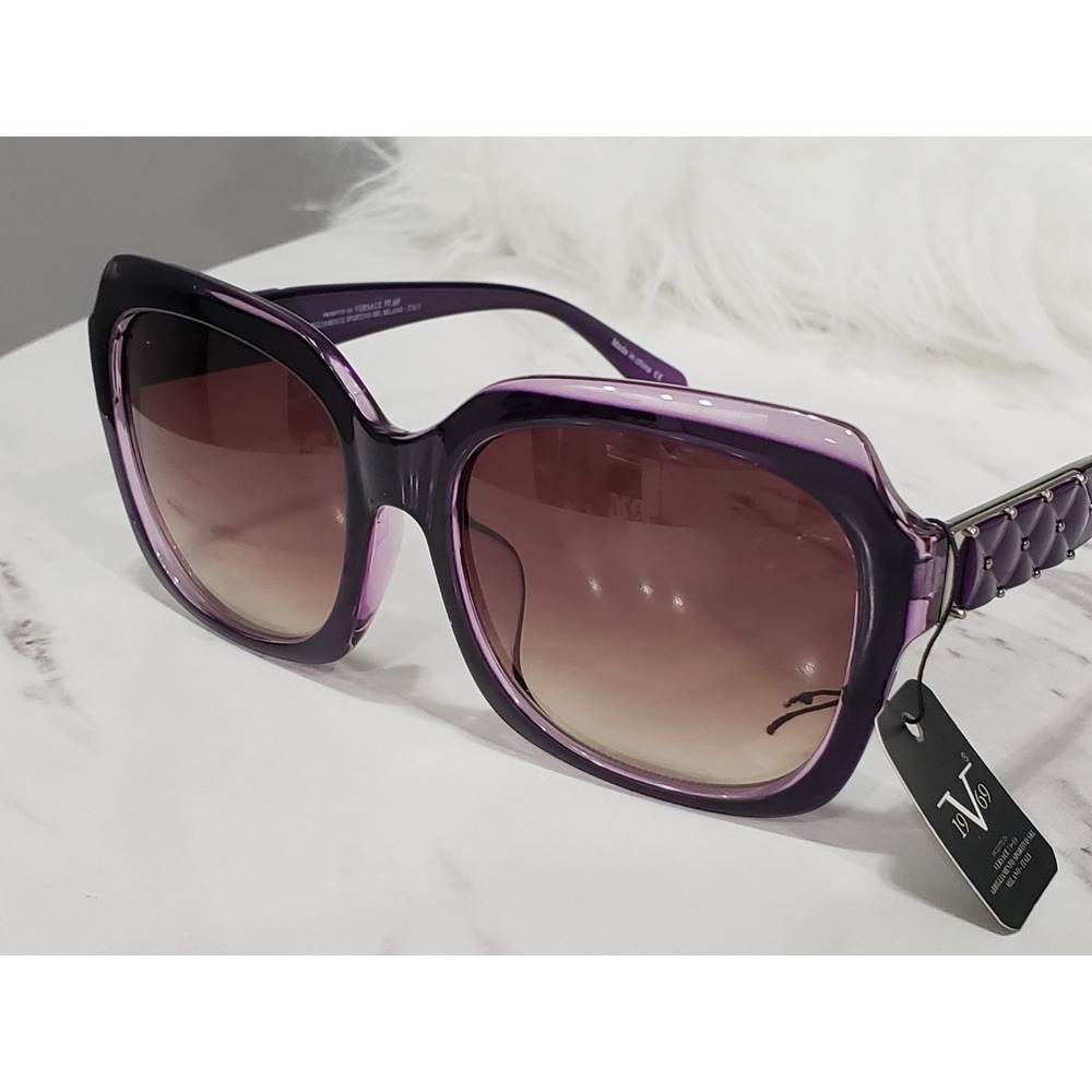 NEW Versace 19•69 Abbigliamento Sportivo STL Italia Sunglasses purple 9615 quilt